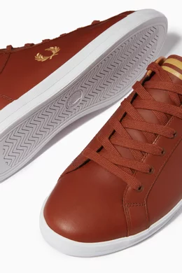 Buy Fred Perry Brown Baseline Plimsolls in Smooth Leather for Men Online Ounass Kuwait