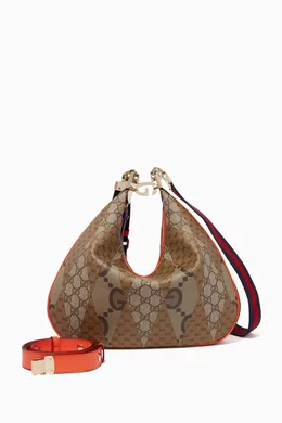 Buy Gucci Neutral Gucci Attache Large Shoulder Bag in GG Patchwork Canvas for Women Online Ounass Kuwait