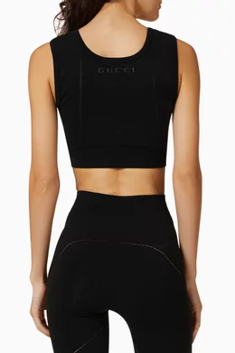Buy Gucci Black Logo Crop Top in Nylon-jersey for Women Online
