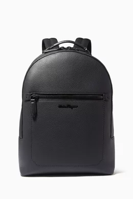 Buy Ferragamo Black Firenze Backpack in Calfskin Leather for Men Online Ounass Kuwait