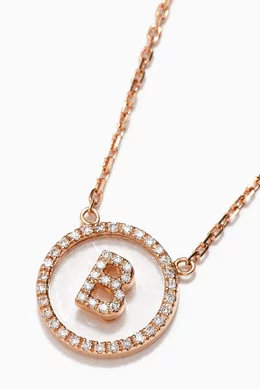 Letter b necklace rose gold discount