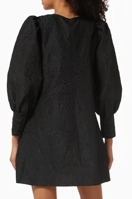 Jacquard Organza Mini Dress Ganni Organza Dress Buy Ganni Black A