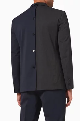 Buy KARL LAGERFELD Grey x Cara Delevingne Bi colour Suit Jacket in Wool blend for Men Online Ounass Kuwait