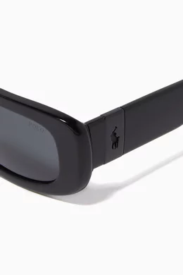 Buy Polo Ralph Lauren Black Rectangular Sunglasses in Acetate for UNISEX Online Ounass Kuwait