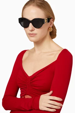 Buy Versace Black Bright Medusa Crystal Sunglasses in 