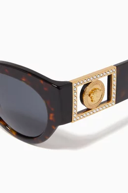Buy Versace Brown Bright Medusa Crystal Sunglasses in  display picture 1