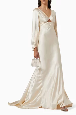 white christmas dresses Shona Joy La Lune Plunged Tie Front Maxi Dress main image 1