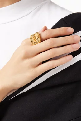 BALENCIAGA MULTIRINGS RING ユニセックス Buy Balenciaga Gold x Adidas Trefoil Signet Ring in Recycled