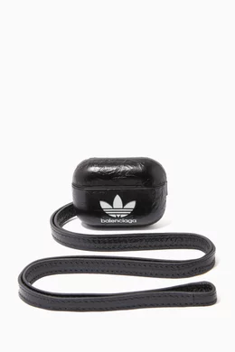 Buy Balenciaga Black x Adidas AirPods Pro Holder with Strap in
