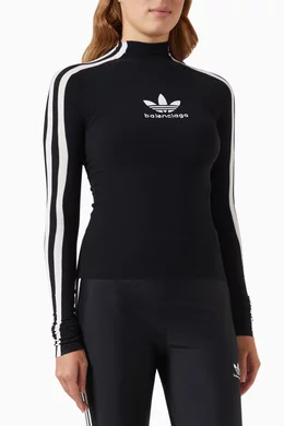 Buy Balenciaga Black x Adidas Athletic High-neck Top in Viscose