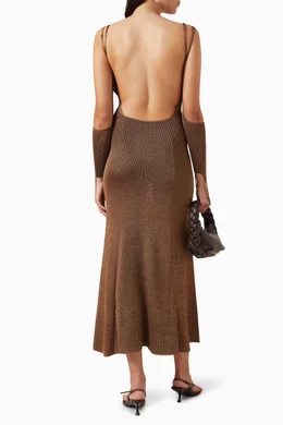 Buy Isa Boulder Brown Other Reality Crochet Midi Dress in Rayon-knit for  Women Online | Ounass Kuwait