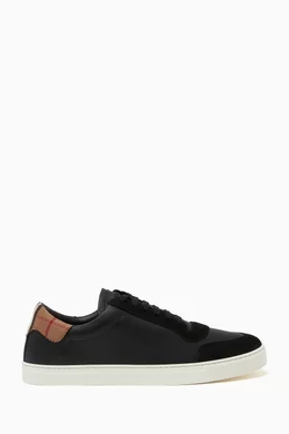 Buy Burberry Black Robin Sneakers in Leather Suede for Men Online Ounass Kuwait
