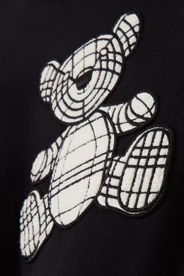 Buy Burberry Black Talbot Bear Dress in Cotton for Baby Girls - Main Image