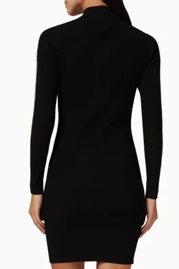 polo neck knitted dress Rhapsody Long Sleeve Knit Mini Dress | Navy | Womens main image 0