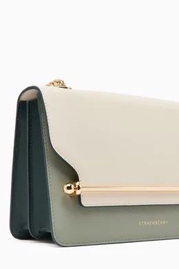 Buy Strathberry Neutral East West Small Shoulder Bag in Leather