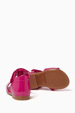 Buy Dolce Gabbana Pink DG Logo Sandals in Patent Leather for
