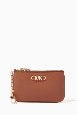 Buy Michael Kors Brown Small Parker Key Card Holder in Smooth