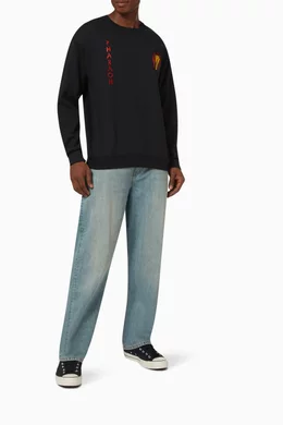 【R】WACKO MARIA PHARAOH SWEAT XL Buy WACKO MARIA Black Pharaoh Sweatshirt in Cotton-blend for
