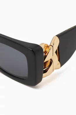 Buy Stella McCartney Black Square Sunglasses in Bio Acetate  display picture 1