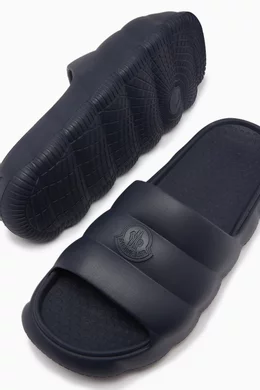 Buy Moncler Blue Lilo Slide Sandals in Quilted PVC for Men