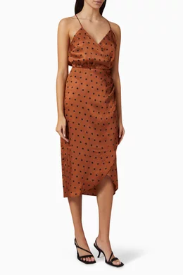 Buy Minkpink Brown Milan Wrap Midi Dress for Women Online Ounass