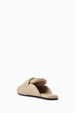 Buy Prada Neutral Pantofole Padded Slippers in Nappa Leather for