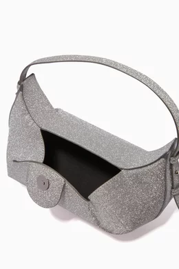 Buy YUZEFI Silver Mini Fortune Cookie Bag in Glitter for