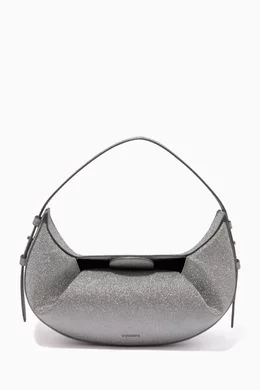 Buy YUZEFI Silver Mini Fortune Cookie Bag in Glitter for