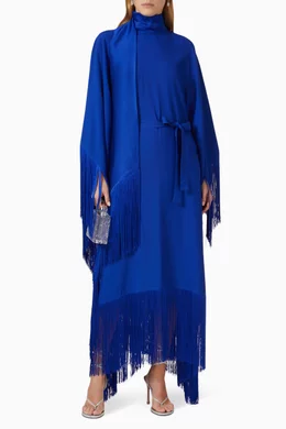 Buy Taller Marmo Blue Mrs Ross Belted Kaftan Dress in Acetate-blend for  Women Online | Ounass Kuwait
