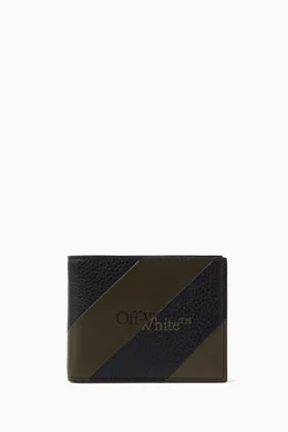 Buy Off-White Neutral Diagonal Industrial Stripe Bi-fold Wallet in