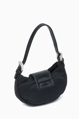 Buy Fendi Pre-Loved Black Mini Croissant Bag in Canvas for Women