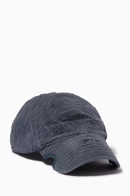 Buy Balenciaga Blue Laser Destroyed Cap in Cotton Drill for UNISEX