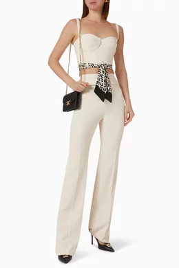 Buy Elisabetta Franchi Neutral Logo Foulard Bustier in Stretch