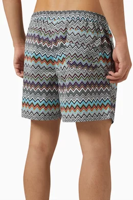 Buy Missoni Multicolour Zig Zag Swim Shorts in Techno Fabric for