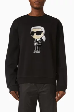 Buy KARL LAGERFELD Black Ikonik Sweatshirt in Organic Cotton