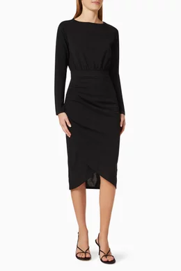 chinese dress ladies Chloè by Karl Lagerfeld Blue Long Sleeve Dress With Multi Color Sequin