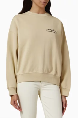 Buy ANINE BING White Leo Serpent Sweatshirt in Cotton-fleece for