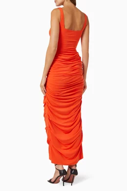 Buy Paris Georgia Orange Mariah Bodysuit Midi Dress in Jersey for Women  Online | Ounass Kuwait