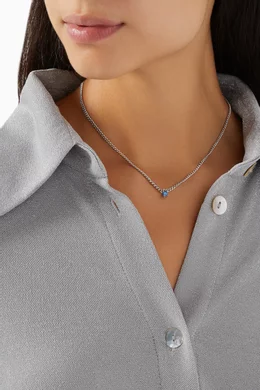 Buy Luv Aj Blue Bardot Stud Drop Necklace in Silver-plated Brass