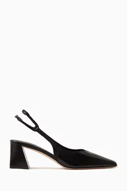Buy Aeyde Black Polly 55 Slingback Pumps in Nappa for Women Online