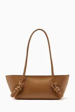 Knotted handle small leather tote bag shop