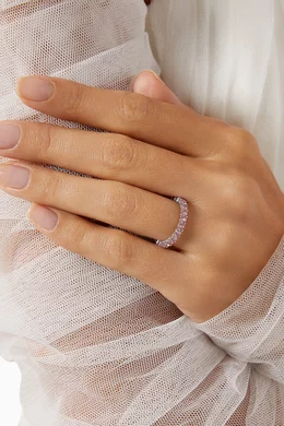 Buy Swarovski Pink Matrix Ring in Rhodium-plated Metal for