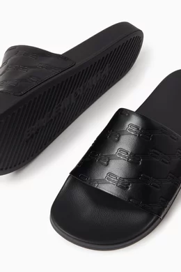 Bb Monogram Black On Black Balenciaga Slides Balenciaga Womens