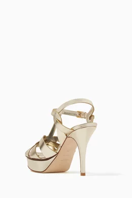 Gold ysl tribute sandals best sale