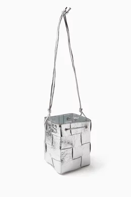 Buy Bottega Veneta Silver Small Cassette Crossbody Bucket
