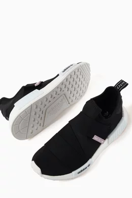 adidas gazelle silver green womens adidas Women's NMD_R1 Slip-On Shoes, Size 6.5, Black/White main image 0