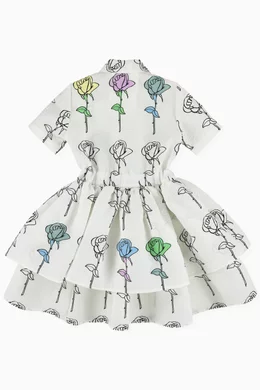 Buy Caroline Bosmans Multicolour Poppy Print Tiered Dress in