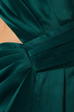 Buy Elle Zeitoune Green Tabitha One-shoulder Maxi Dress in Satin for Women  Online | Ounass Kuwait
