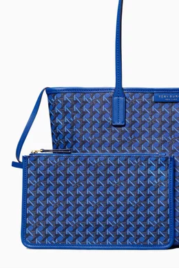 Buy Tory Burch Blue Small Ever-ready Zip Tote Bag in Coated-canvas