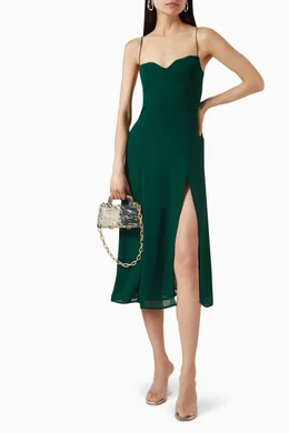 Buy Reformation Green Juliette Midi Dress in Viscose for Women Online |  Ounass Kuwait
